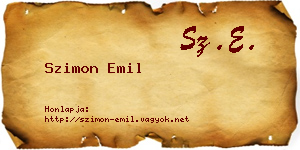 Szimon Emil névjegykártya