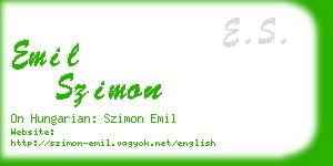 emil szimon business card